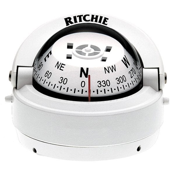 Ritchie S53W Explorer White Binnacle/Surface Mount Compass