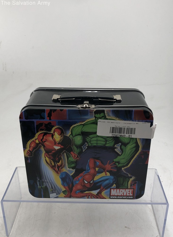 Multicolor Metal Marvel Ironman Hulk Spidey Single Handle Lunch Box