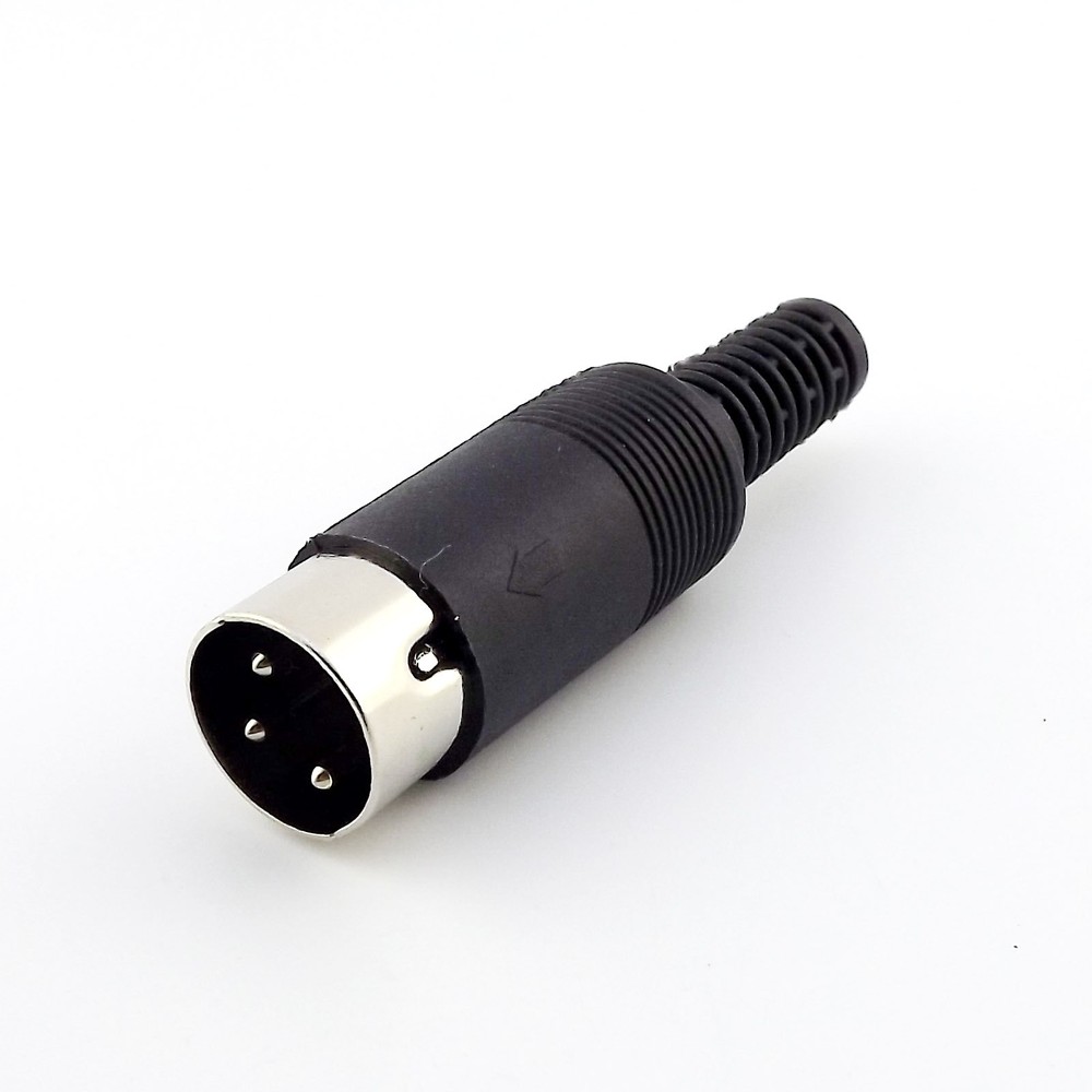 1pc DIN Plug Male Plug Cable Connector 3 Pin With Plastic Handle