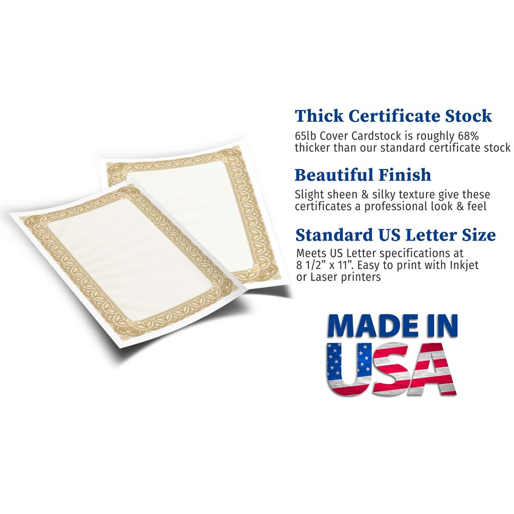 Heavyweight Thick Blank Certificate Paper - 100 Sheet Pack - 8.5" x 11" Plain...