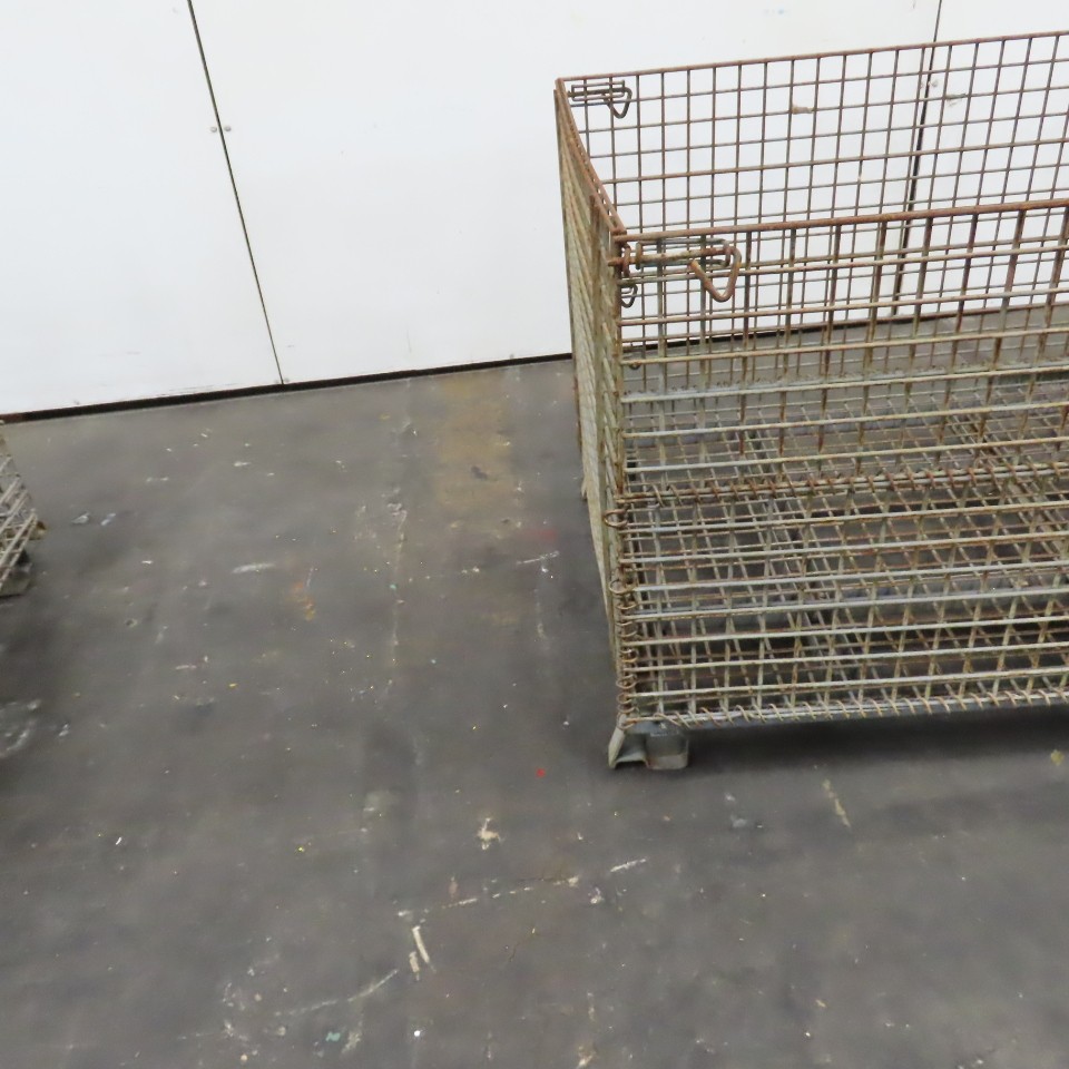 Econotainer 48" x 40" x 30" Deep Steel Collapsible Stackable Wire Bulk Container