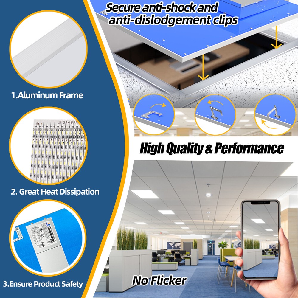 2X4FT LED Flat Panel Light 7800LM 4X75W 5000K Drop Ceiling Ceiling Office Lights