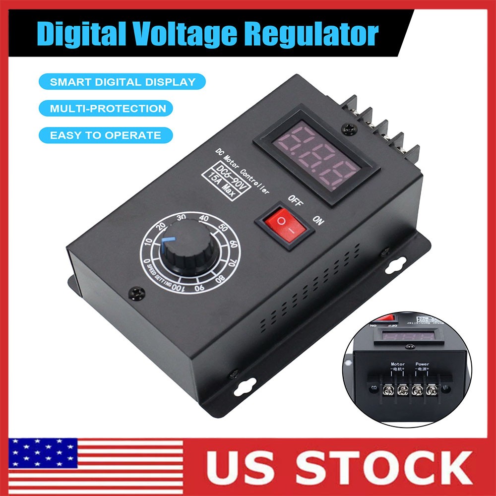 Motor Speed Regulator DC 6V-90V Digital LED PWM Motor Controller Switch Reverse