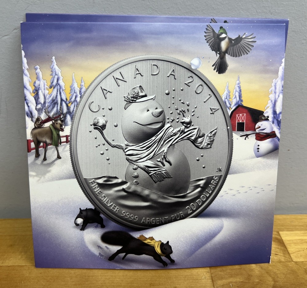 2014 Canada Snowman  Uncirculated Fine Silver $20 Dollars Pack