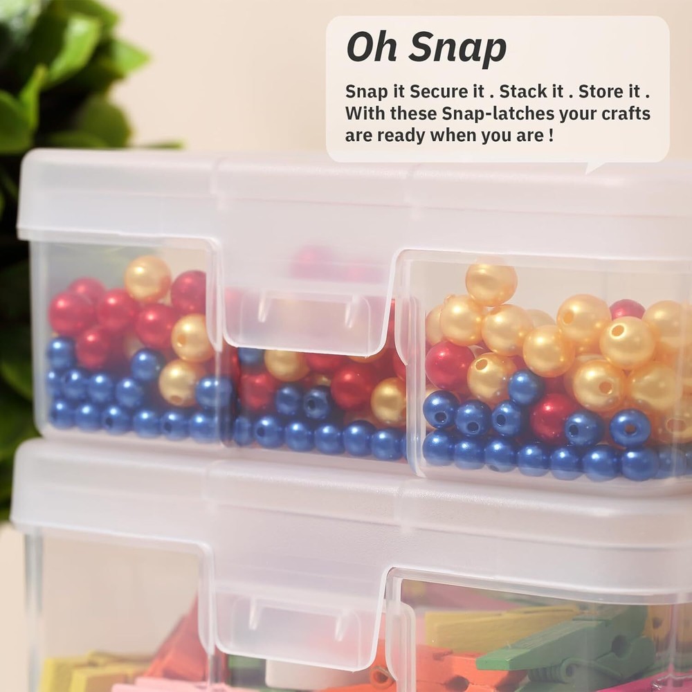 novelinks Small Plastic Storage Box Containers with 18 Pack -Clear