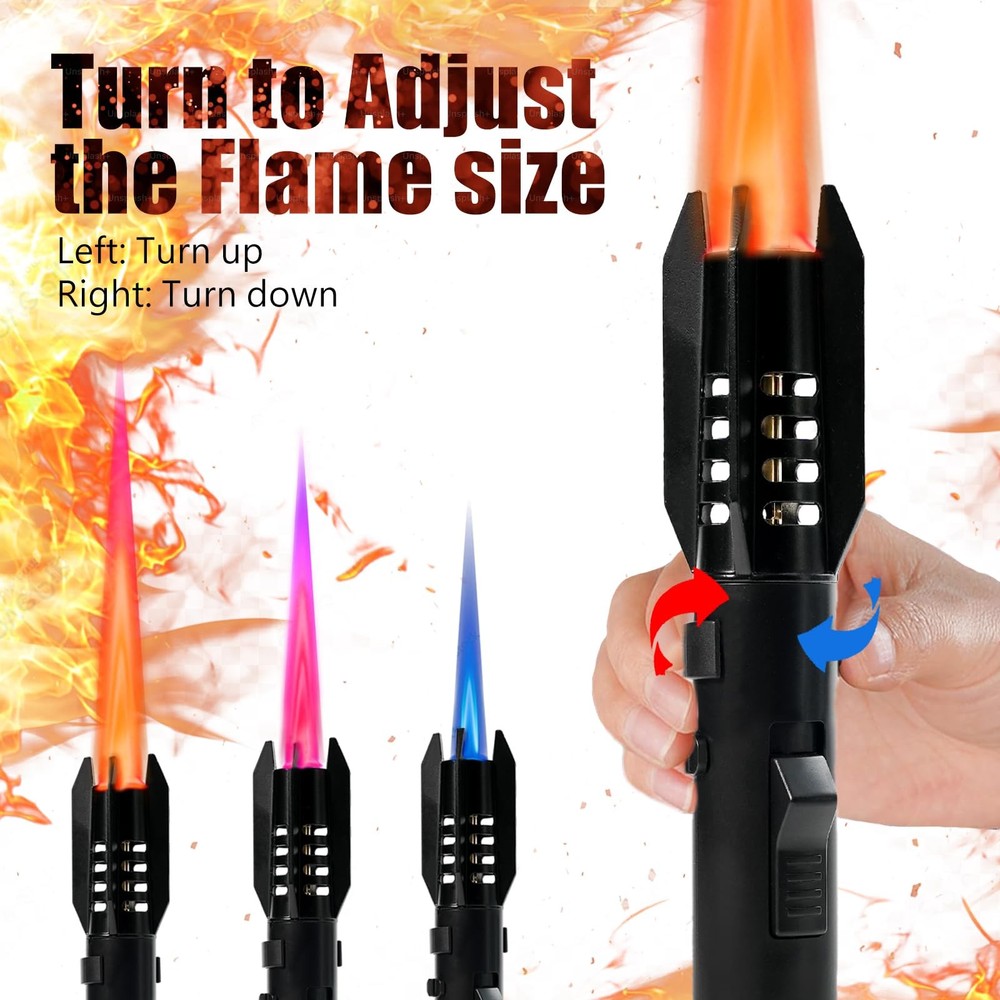 Camping Lighter, Torch Lighter, Straight Flame Bright Fire Refillable Windpro...