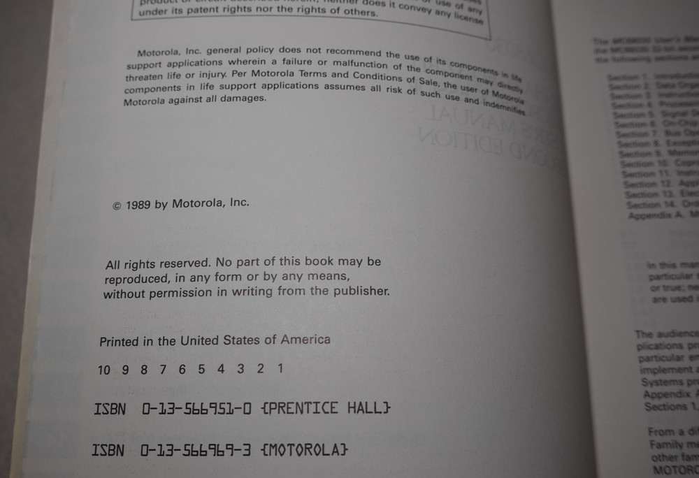 Motorola MC68030 Enhanced 32-Bit Microprocessor User's Manual 2nd Edition