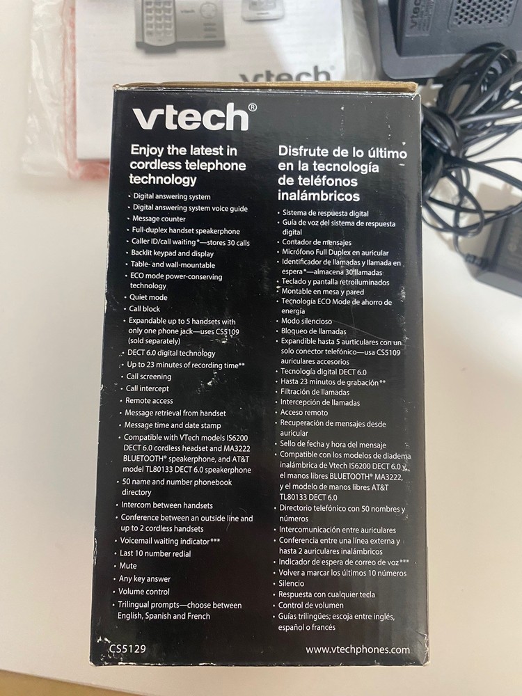 VTECH Cordless Digital Answering System Phone CS5129 NOB
