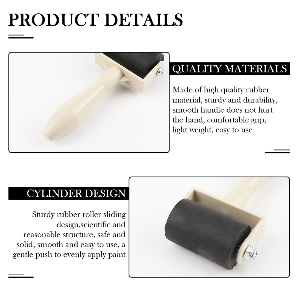 15 PCS Printmaking Brayer, Rubber, Plastic, Art Craft Roller, Ink, Stamping