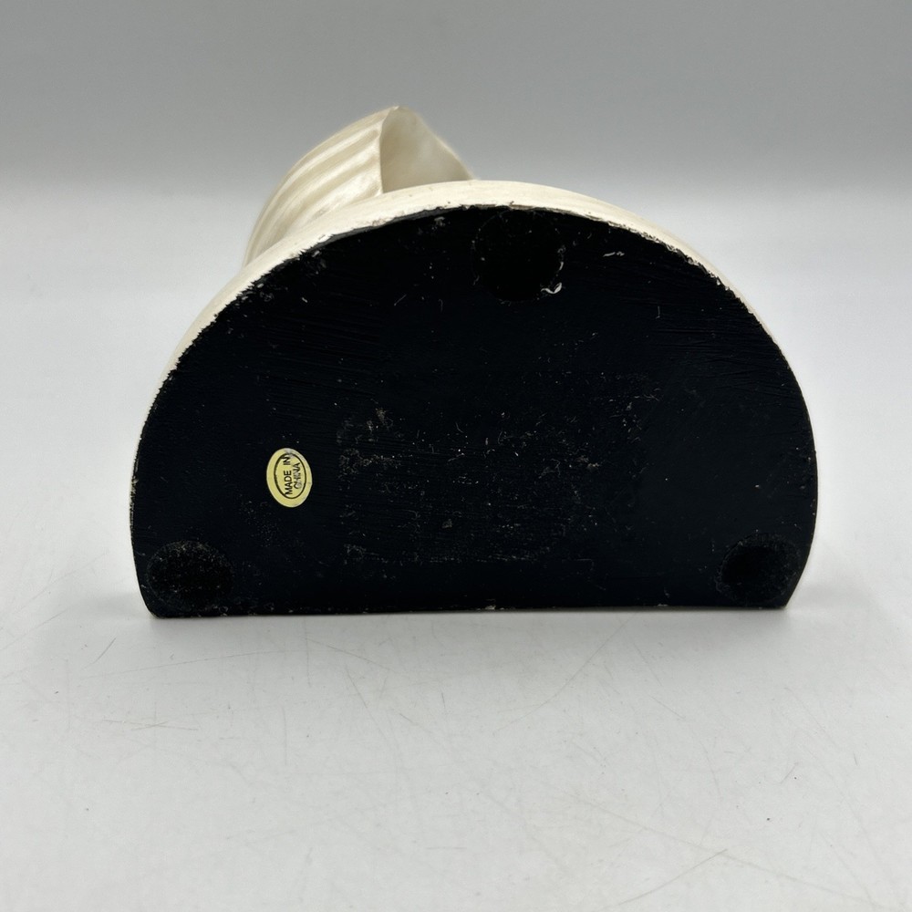 Iridescent White 6.75” Conch Shell Bookend Ceramic Single