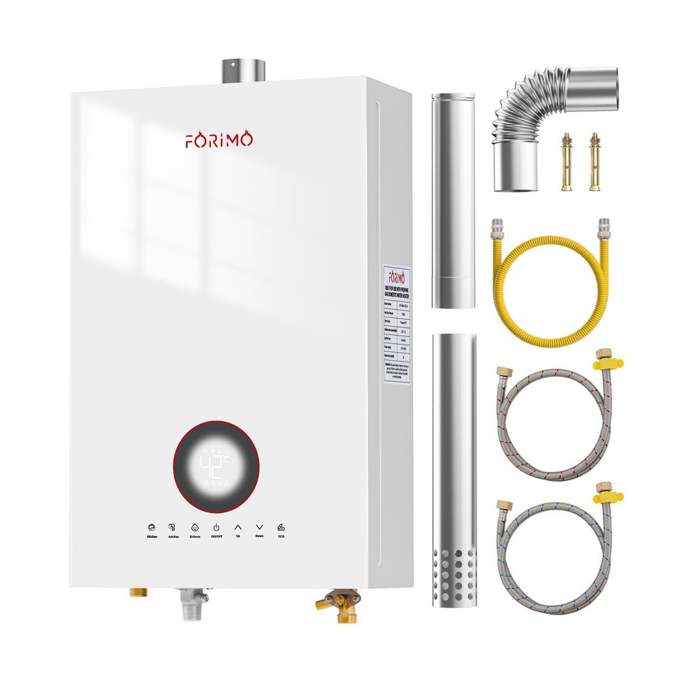 Tankless Water Heater Natural Gas, 4.74 GPM 18L Indoor Instant Hot Water Heat...