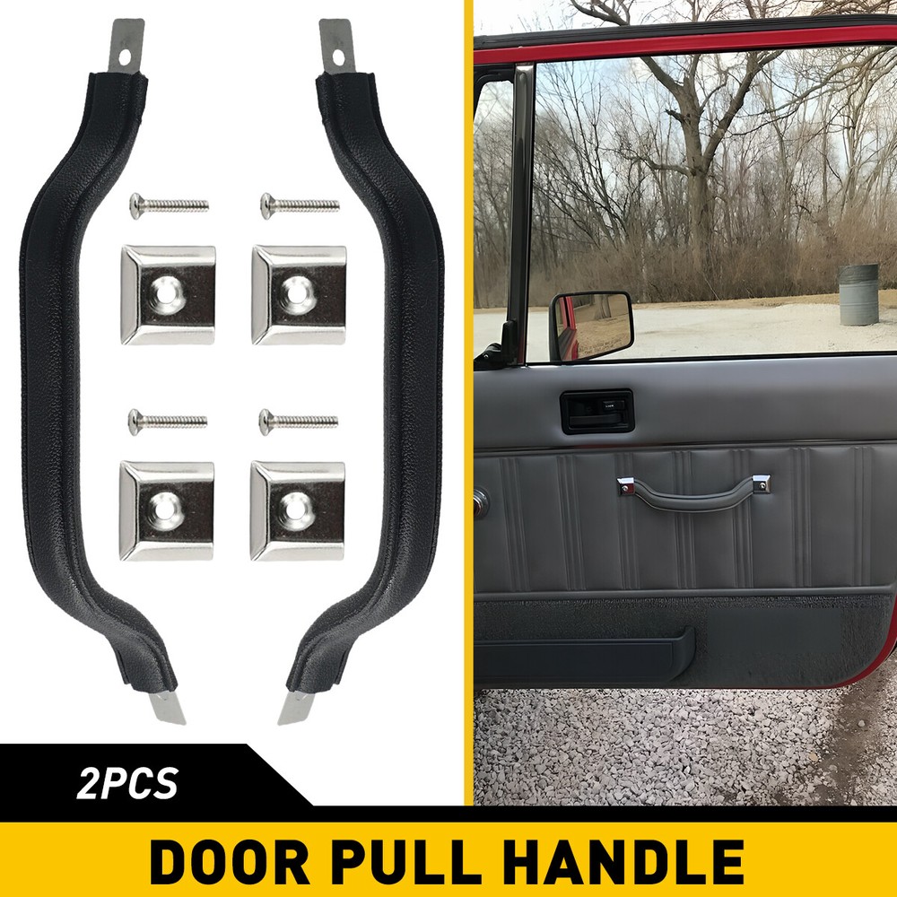 Black Strap Interior Inside Door Pull Handle Set Pair FIT FOR 87-95 YJ WRANGLER