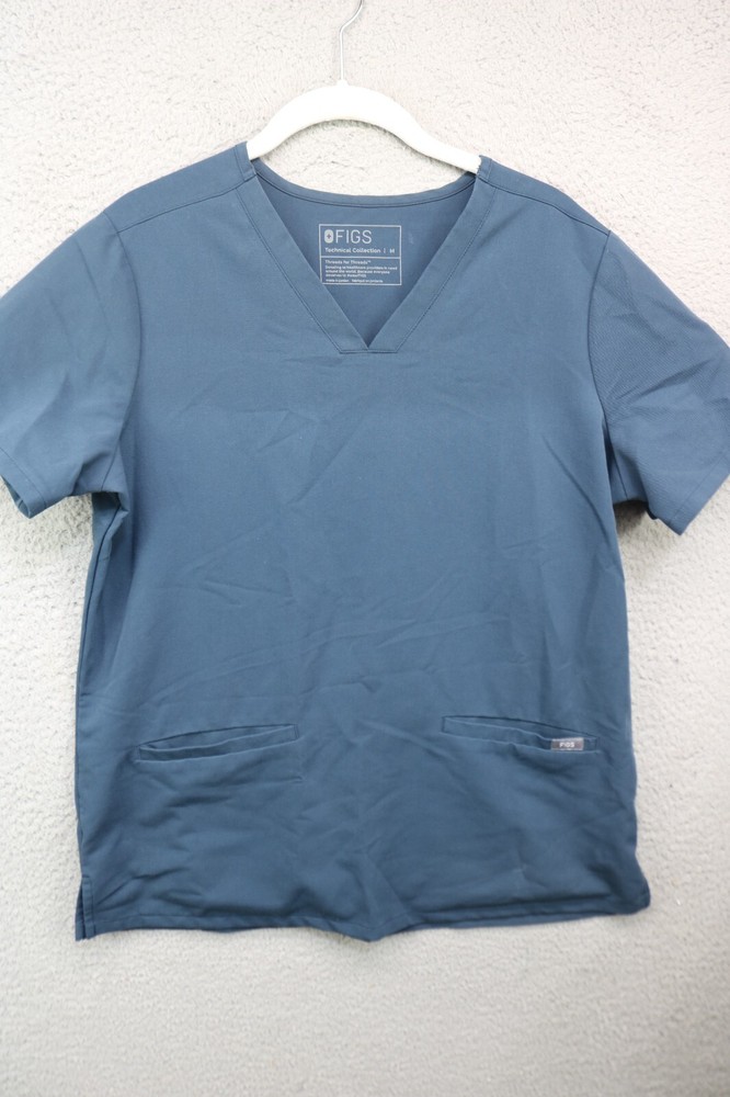 Figs Navy Blue Scrub Top-Size Medium