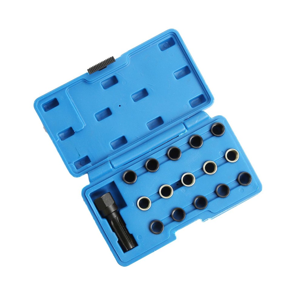 Spark Plug Thread Repair Rethreading Tool Kit M14x1.25 Threaded Coil Insert 16pc