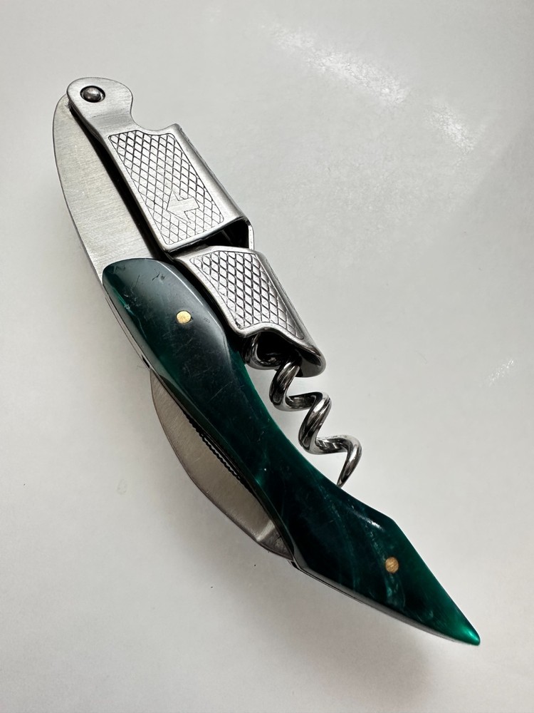 HICOUP Green Marble Pattern Premium Waiters Corkscrews Wine Key Openers