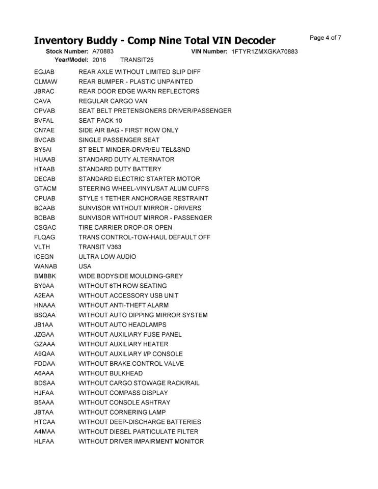 FORD TRANSIT25 2016 AUTOMATIC Transmission Shift 490615