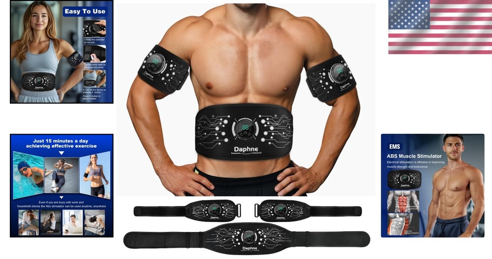 Adjustable EMS Abdominal Toning Belt for Men & Women - Quick Workout Solution