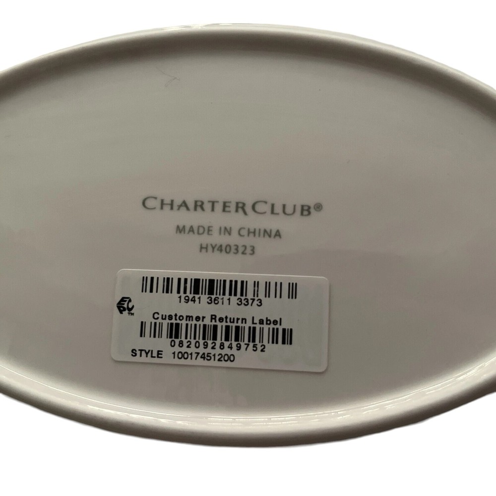 CHARTER CLUB HARVEST GILDED PLATTER WHITE