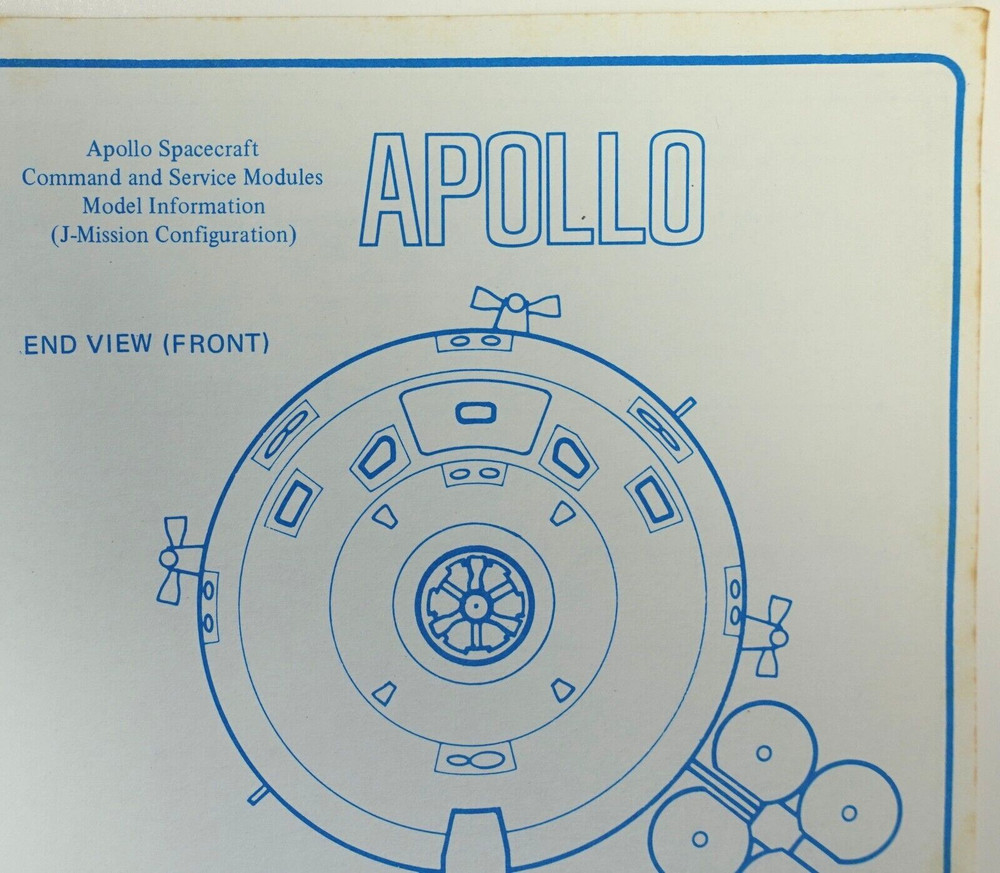 Apollo Spacecraft J-Mission configuration historical info Schematic Pamphlet 22”