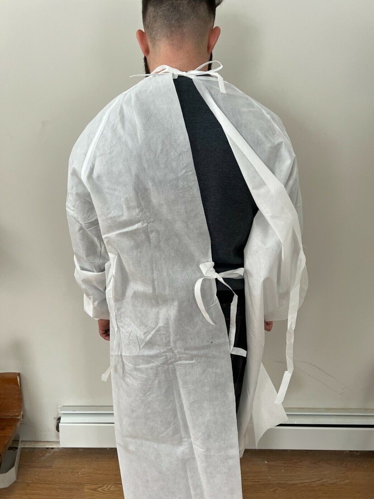 Isolation Gowns Disposable Level 2 White 60/Case Size: XL
