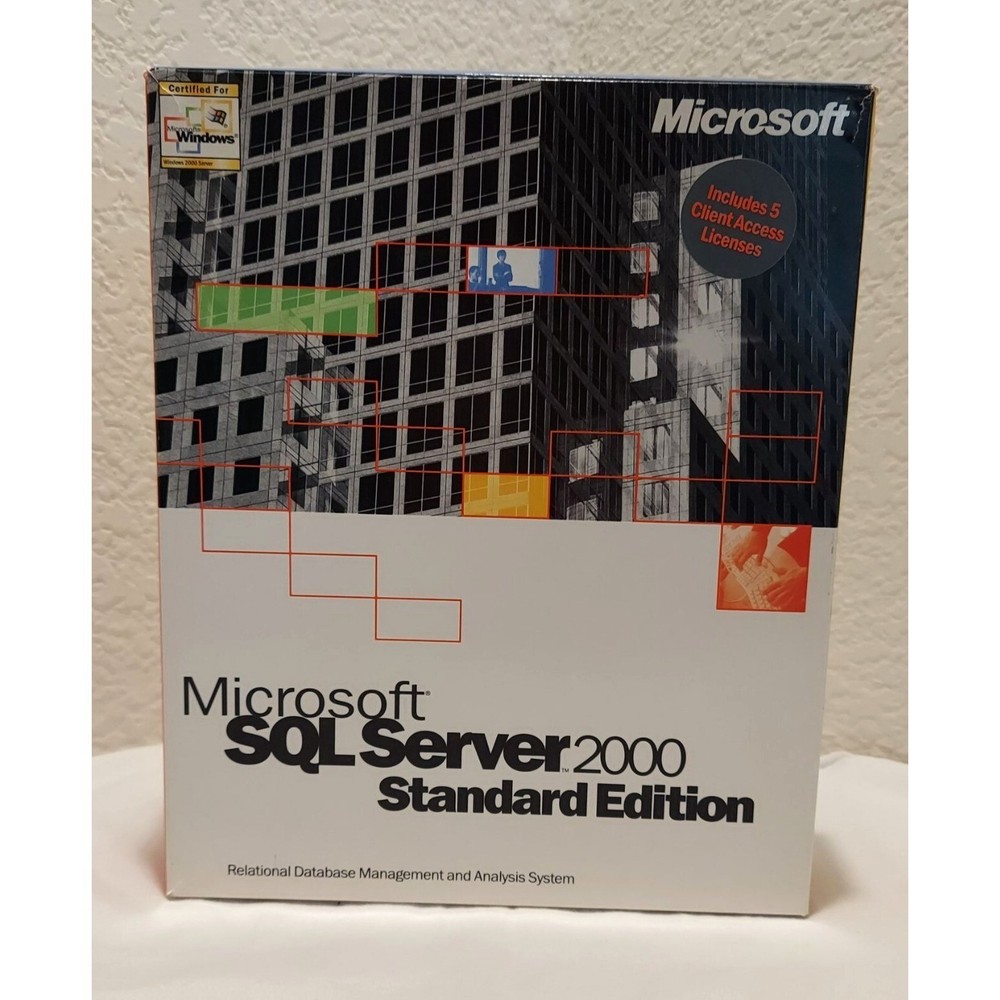 Microsoft SQL Server 2000 Standard Edition w/5 Client Licenses - 228-00690