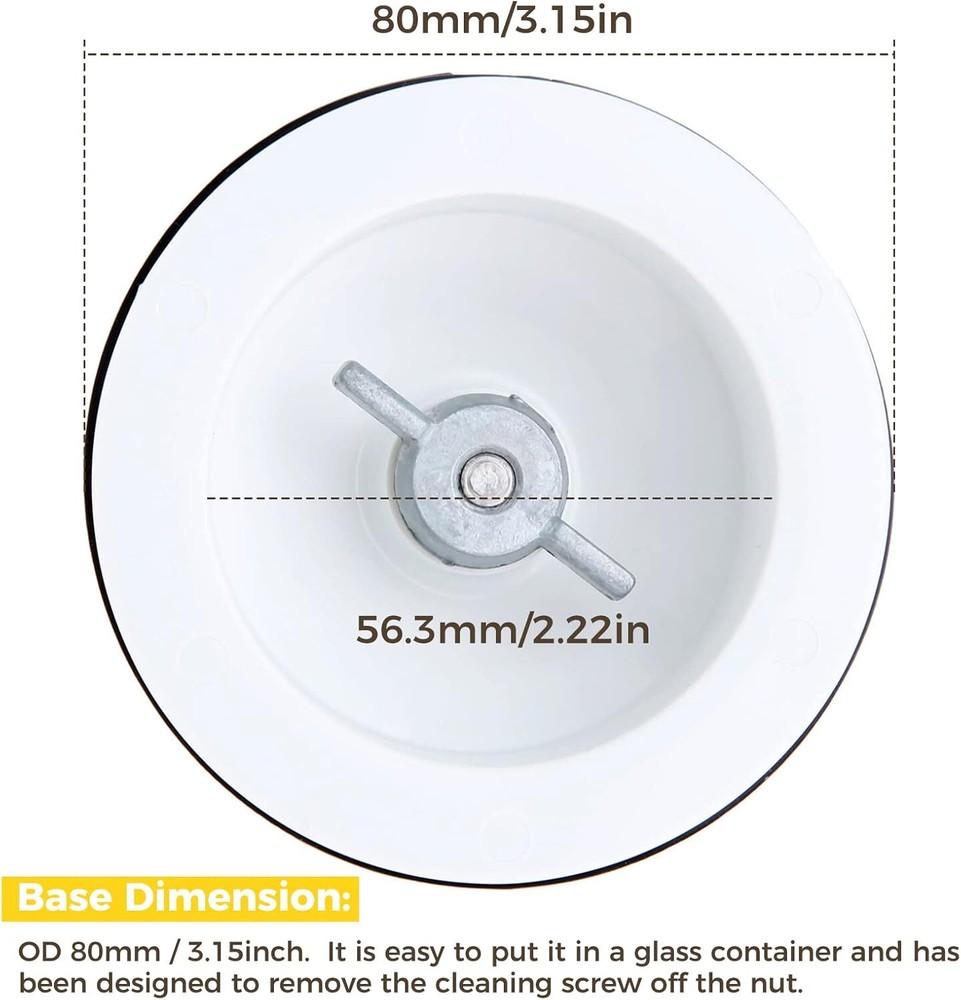 4 Leaf Blender Blade with Rubber Gasket Seal Ring, Replace KSBGCB White