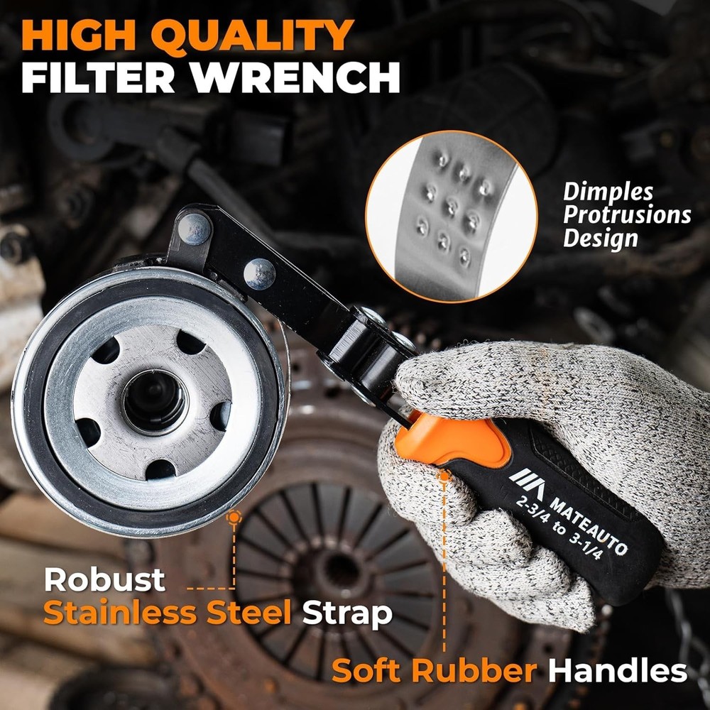 Adjustable Oil Filter Wrench Set - 8 Piece