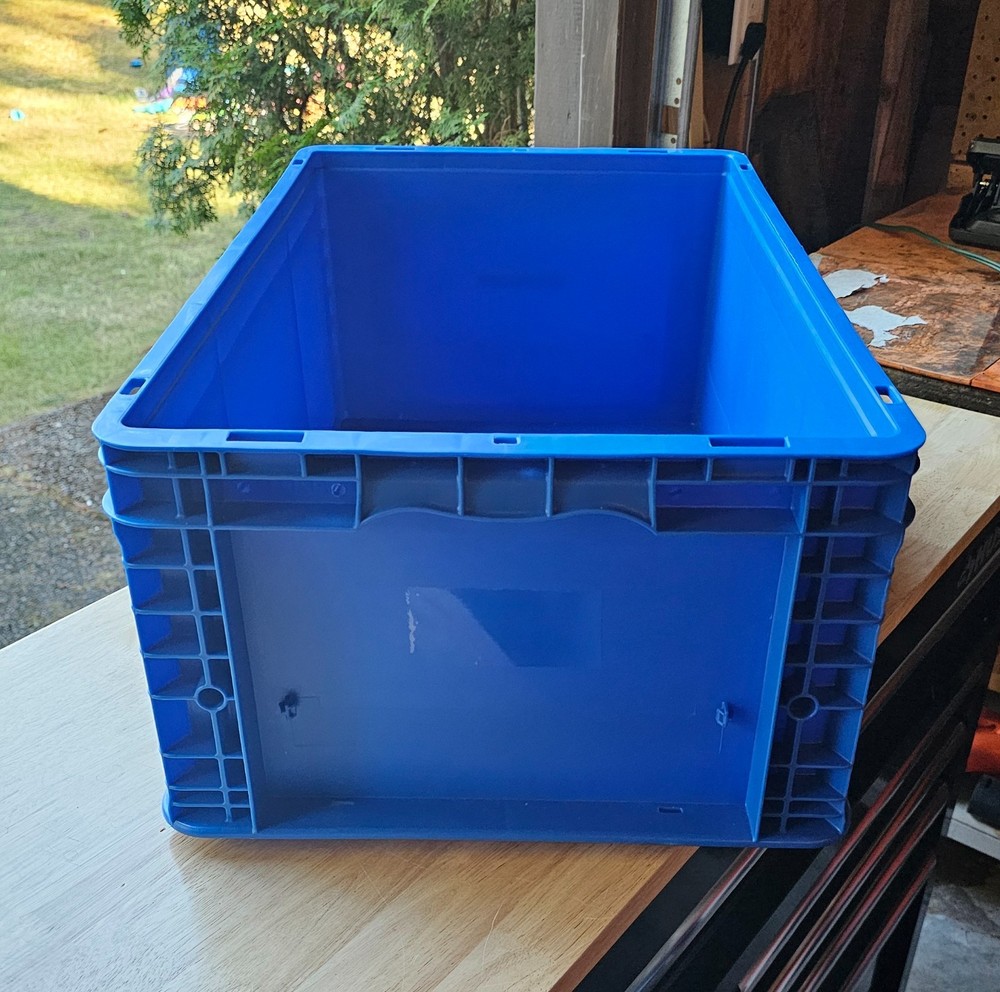 Uline Straight Wall Container (Blue) – Heavy Duty, Stackable