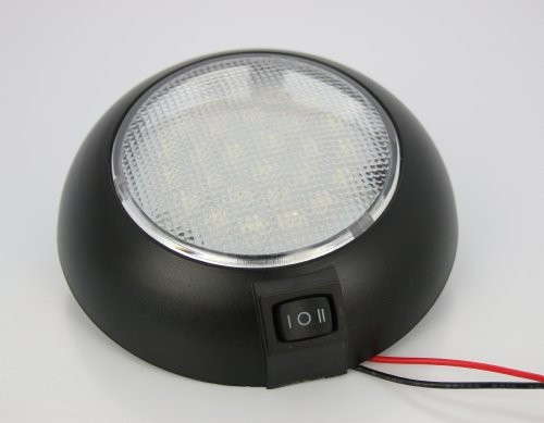 LED Dome Light - 4.5" High Power White & Red LED Downlight - 12 Volt - Fixed