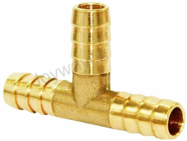 5/16"ID Hose Barb Tee 3Way Union Fitting Intersection/Split Brass Water/Fuel/Air