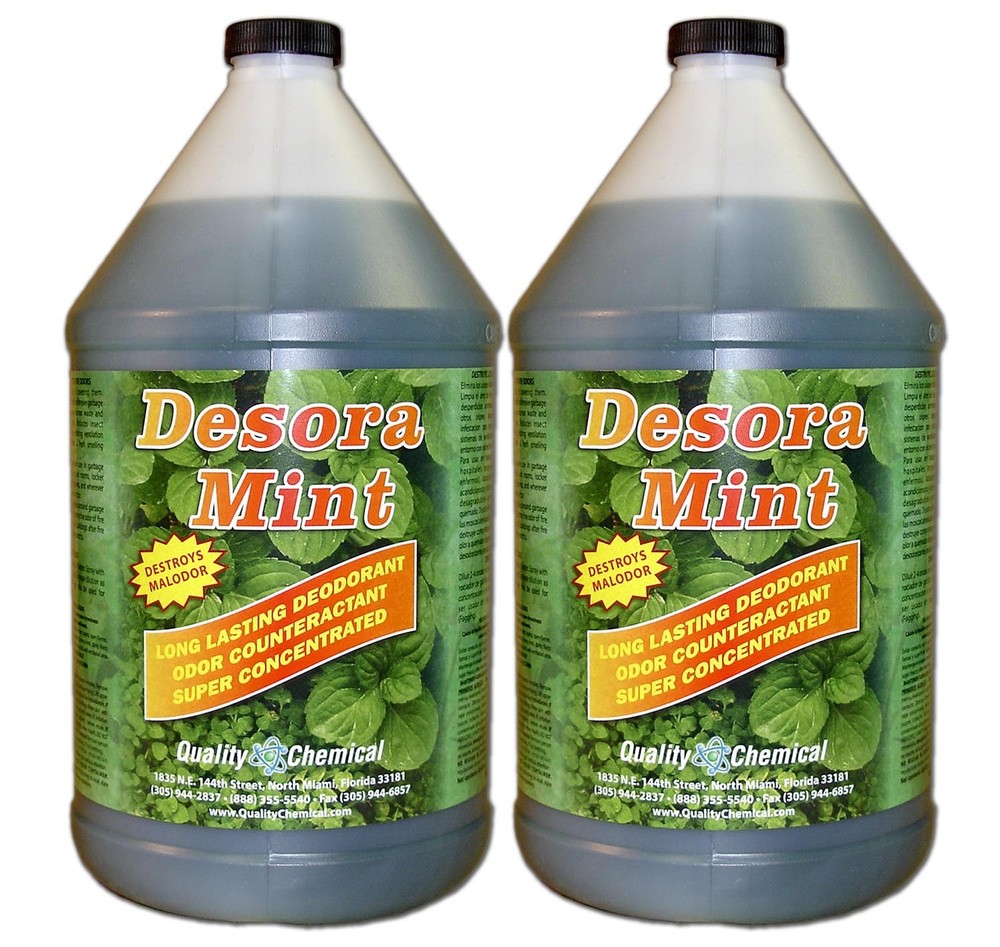Desora Concentrated Deodorizer / Mint Scented Deodorant - 2 Gallon Case
