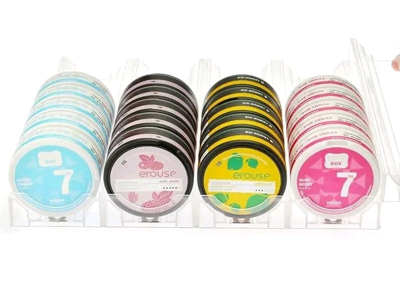 Snus Organizer System Shelf Pusher Spring-Loaded Round-Jar Display 10 Pushers