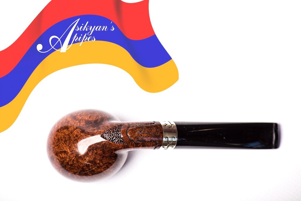 Asikyan Pipe #394/24 Bent Author Smooth Hand Made