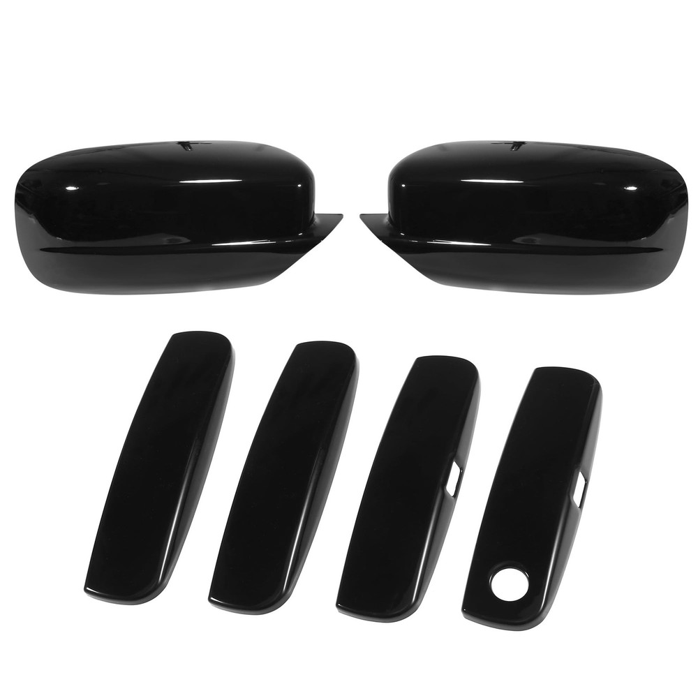 X AUTOHAUX Automotive Exterior Door Handle Covers Rearview Mirror Cover Compa...