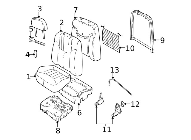 Genuine GM D Seat Hd Restraint Assembly 22609357