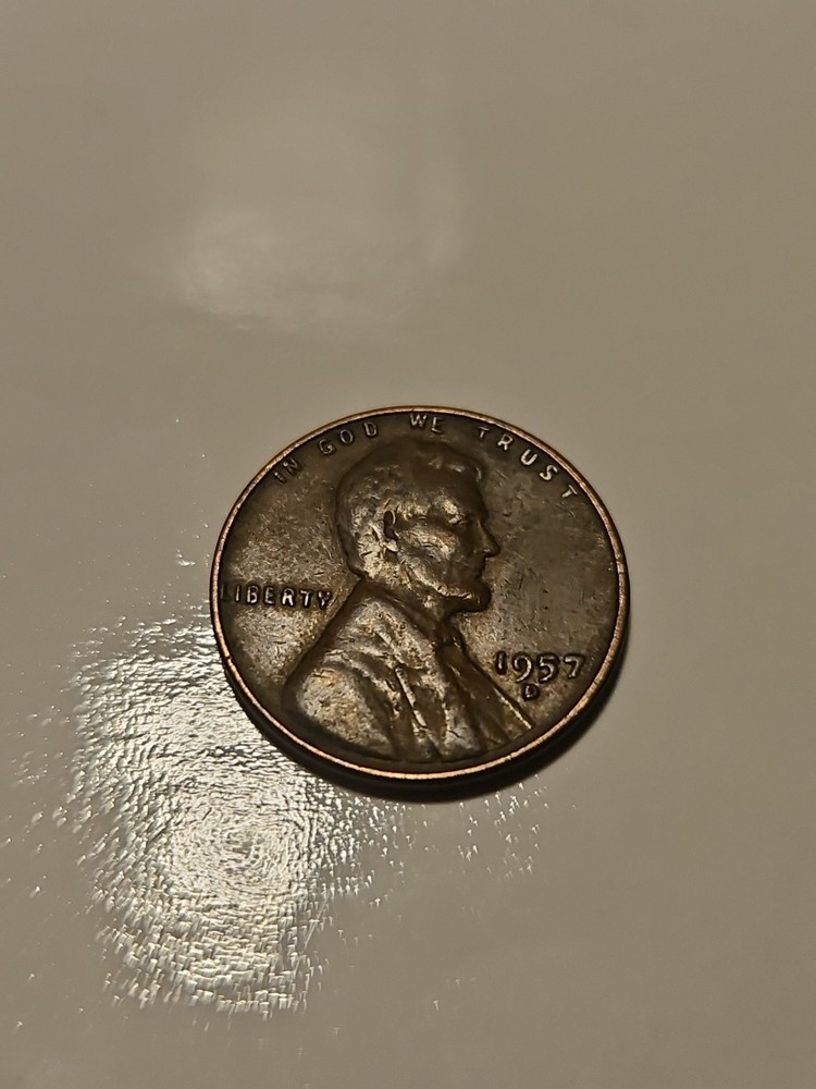 1957-D 1C RD Lincoln Cent