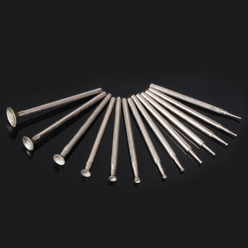 0.5-16mm Concave Head Diamond Burr Grinding Bits Bead Shaping Rotary Tools