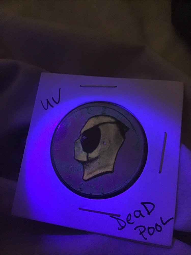 Custom Limited Made Deadpool ,Kennedy Half Dollar,,uv Refractive