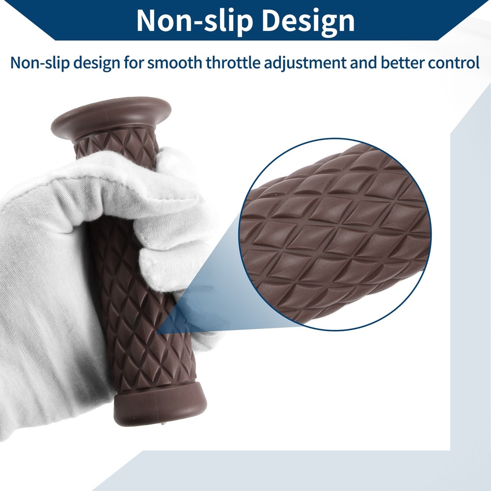 7/8" 22mm Rubber Motorcycle Handlebar Covers for Coffee