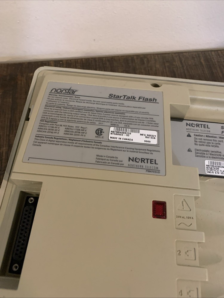 Nortel Norstar StarTalk Flash Voicemail System. Parts