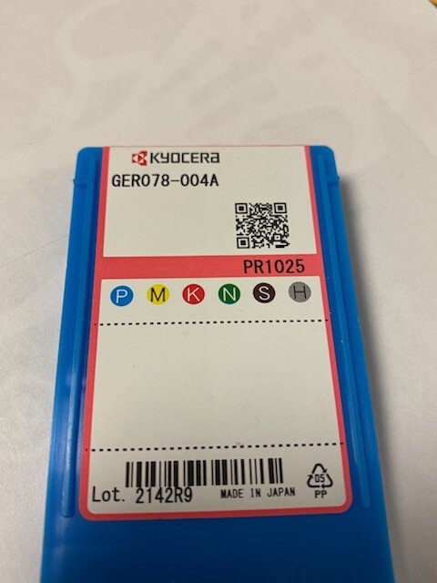 1 KYOCERA 8822741 DOUBLE EDGED GROOVING INSERT, ANSI CODE: GER078004A