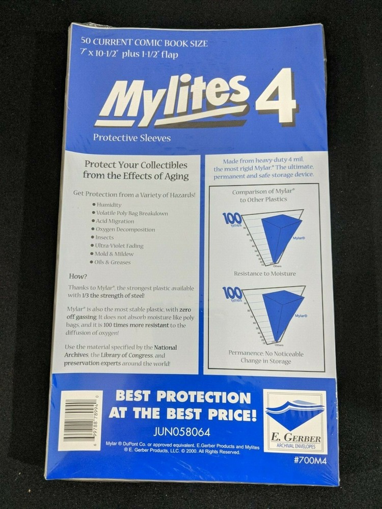 50 E. Gerber Mylites 4 & Full Backs Set -Current Modern Age Comic 700M4 675FB