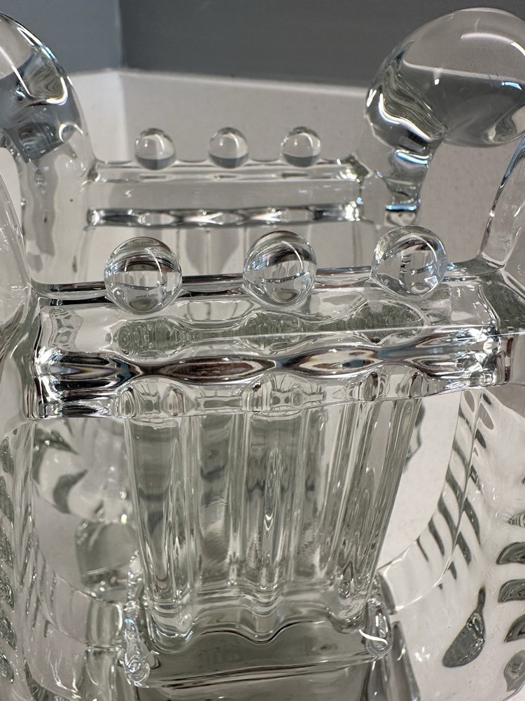 Pair Crystal Bookends Harp Shaped