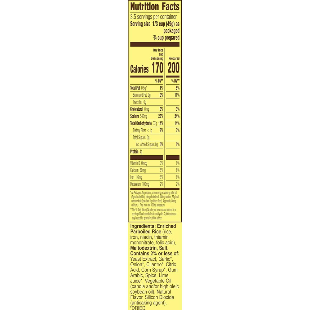 Cilantro Lime Seasoned Rice, Side Dish, 6.2 Oz