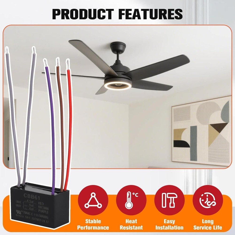 Efficient Ceiling Fan Capacitor 5-Wire - Compatible with NEW TECH Models
