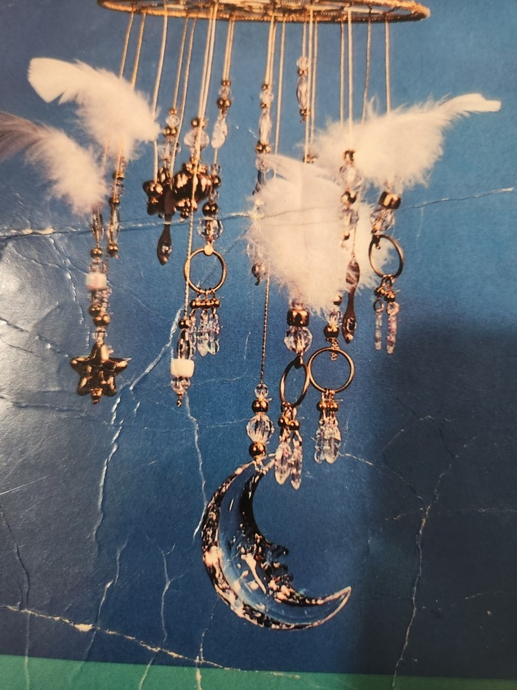 Vintage - New- Create Moon-Spun Wind Dancer Beaded Crystals Celestial wind chime