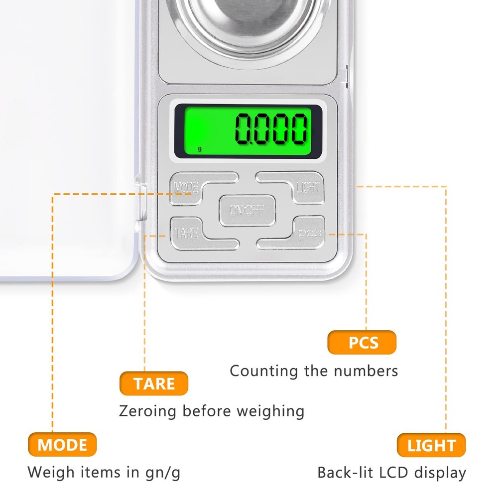 THINKSCALE Digital Reloading Scale 1500 Grain / 0.1gn with LCD Display for Re...