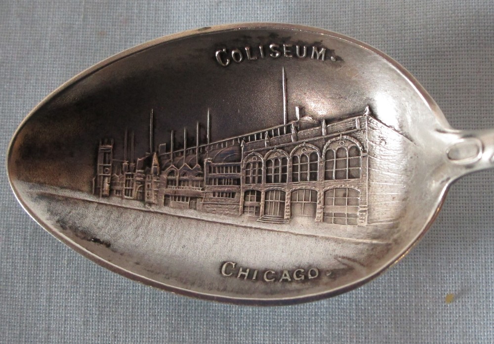 Sterling Souvenir Spoon Coliseum, Chicago , No Monogram