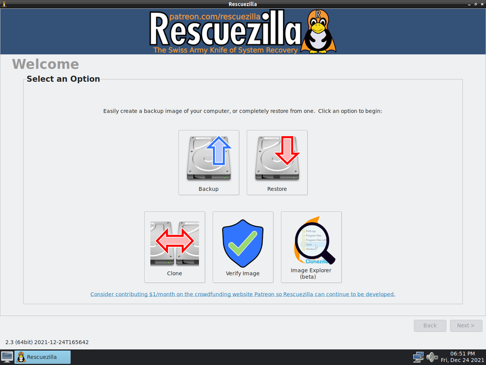 Rescuezilla Bootable DVD - Clonezilla GUI - Disk Imaging - Backup/Restore - NEW