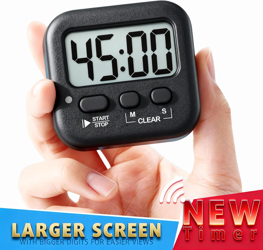 2 Pack Digital Kitchen Timer Magnetic Countdown Cooking Classroom Study Oven